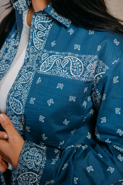 Sunday Morning Shirt 'Blue Paisley'