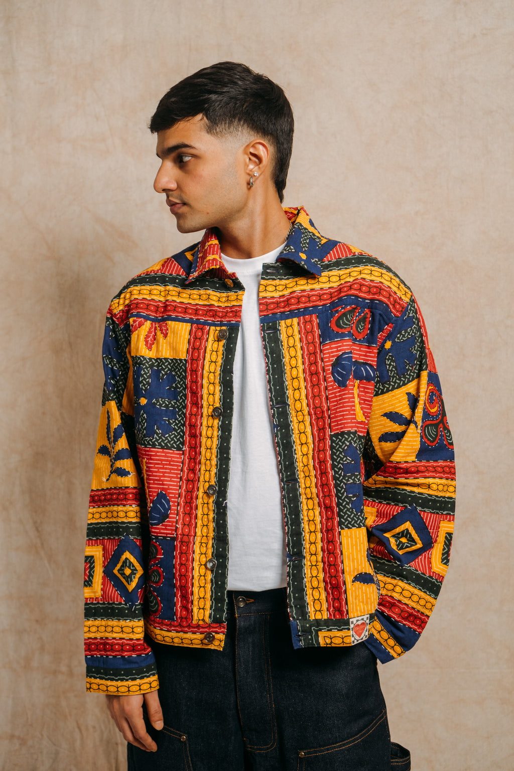 Work Jacket 'Upcycled Botanical Kantha'