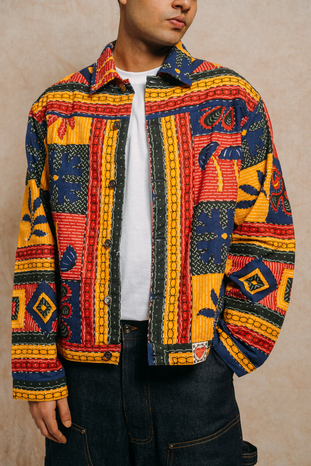 Work Jacket 'Upcycled Botanical Kantha'