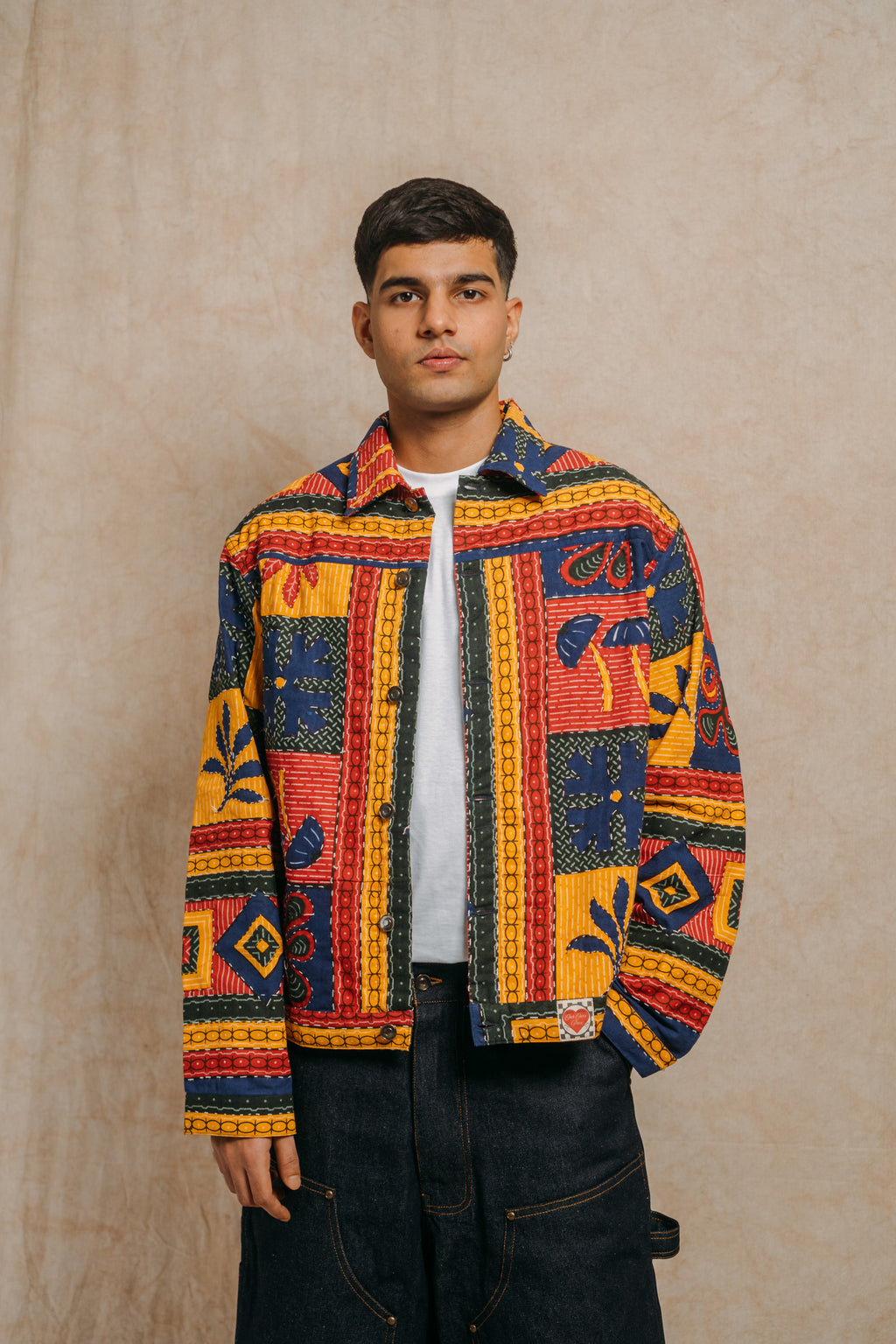 Work Jacket 'Upcycled Botanical Kantha'