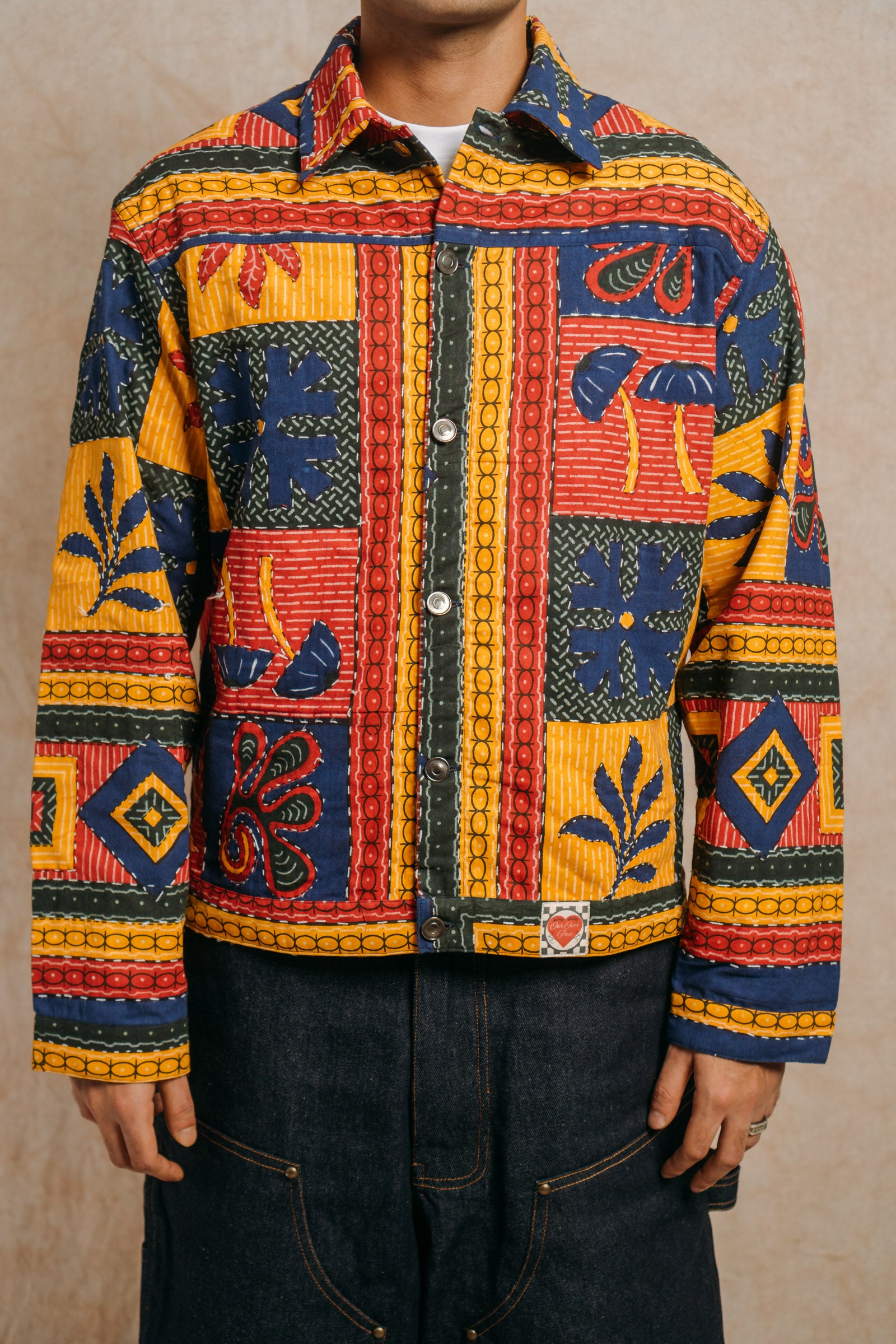 Work Jacket 'Upcycled Botanical Kantha'