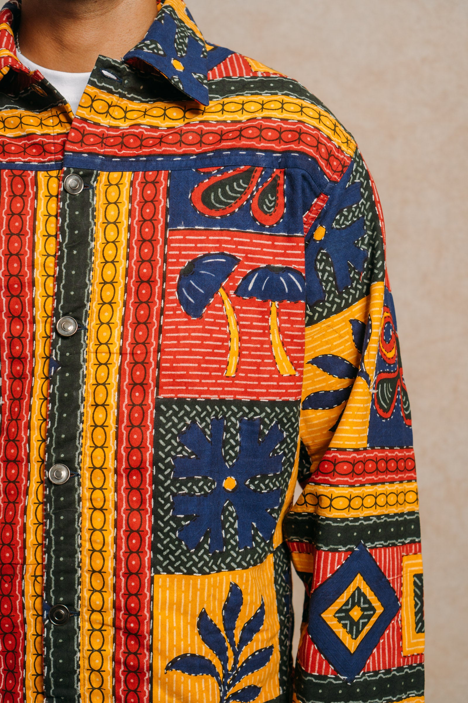 Work Jacket 'Upcycled Botanical Kantha'