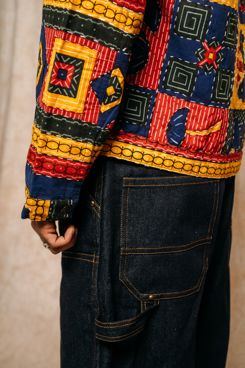 Work Jacket 'Upcycled Botanical Kantha'