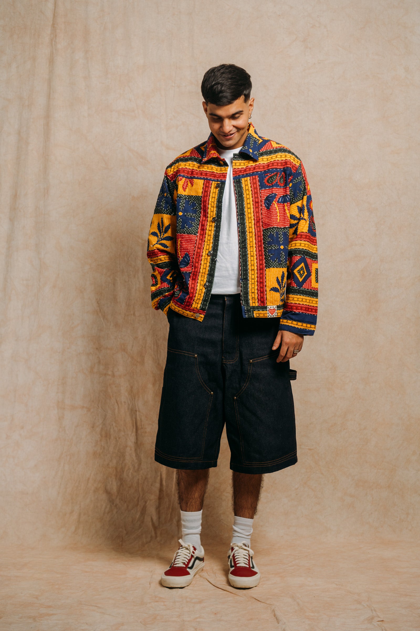 Work Jacket 'Upcycled Botanical Kantha'