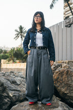 Really Wide Pants 'Grey Stripes'