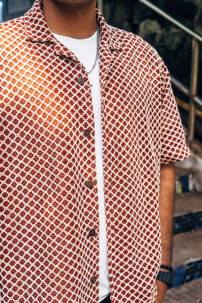 Crochet Shirt 'Brown'