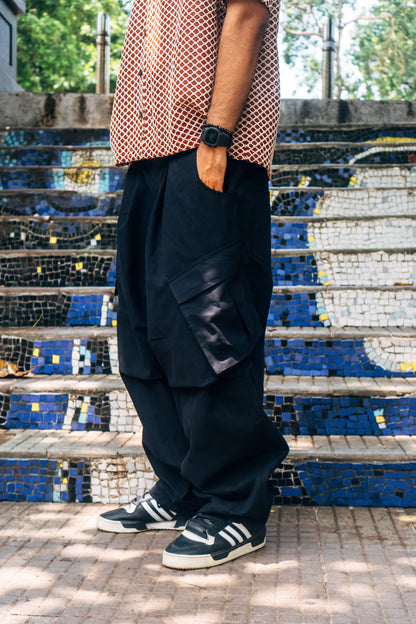 Balloon Cargo Pants 'Black Canvas'