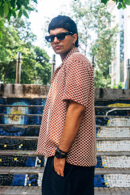 Crochet Shirt 'Brown'