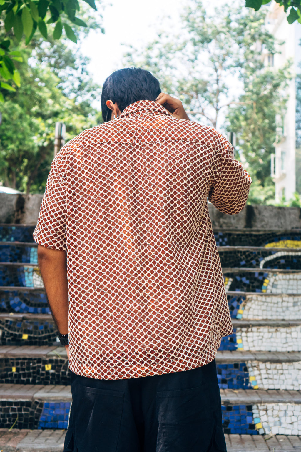 Crochet Shirt 'Brown'