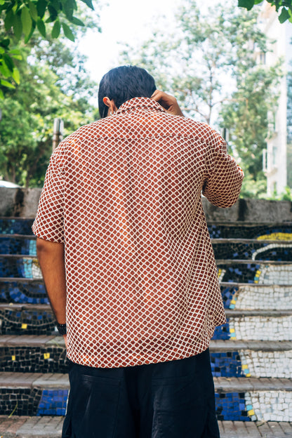 Crochet Shirt 'Brown'