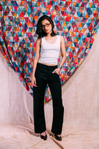 Two-Tie Apron Slouchy Pants 'Black Stripes'