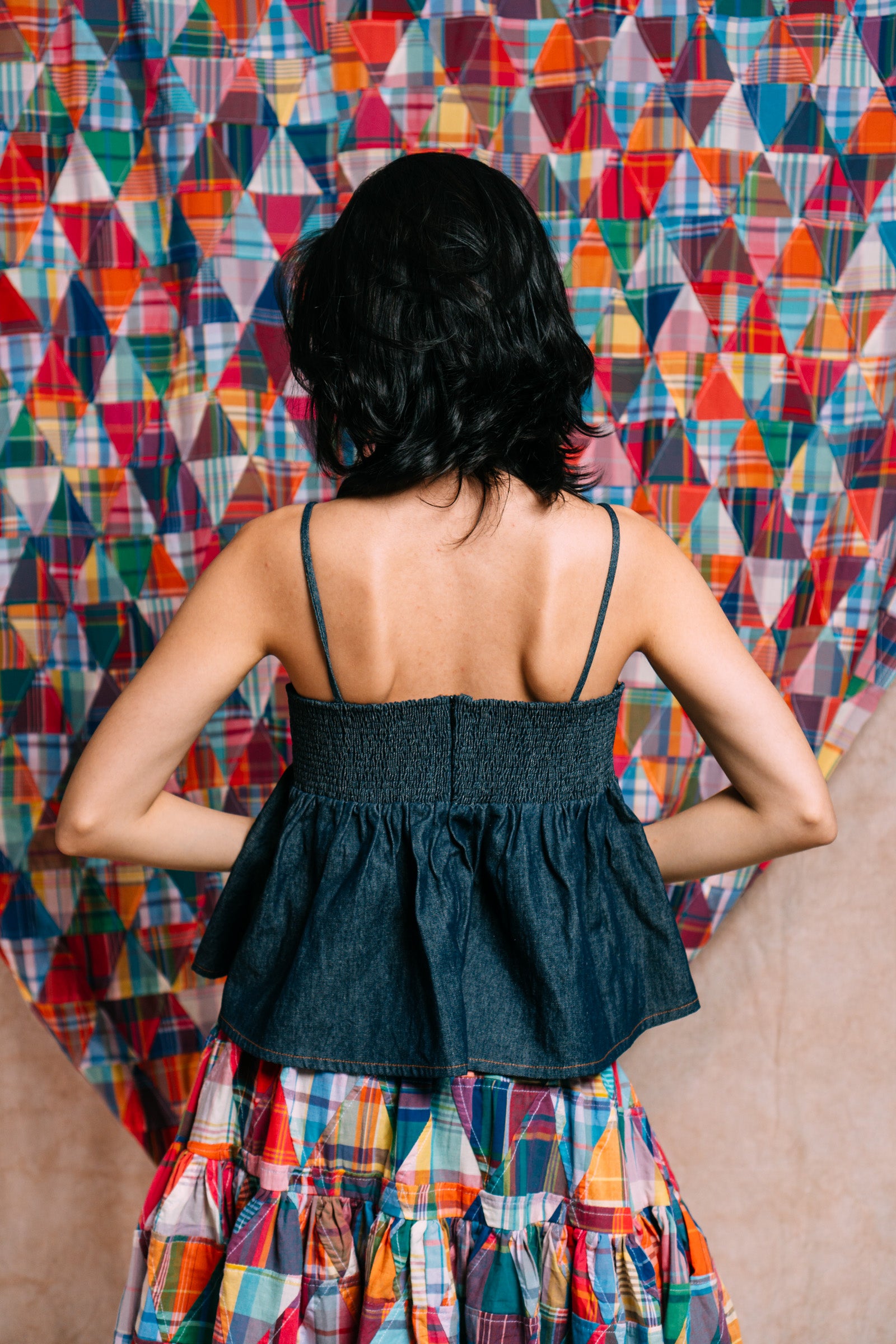 Babydoll Peplum Top 'Denim'