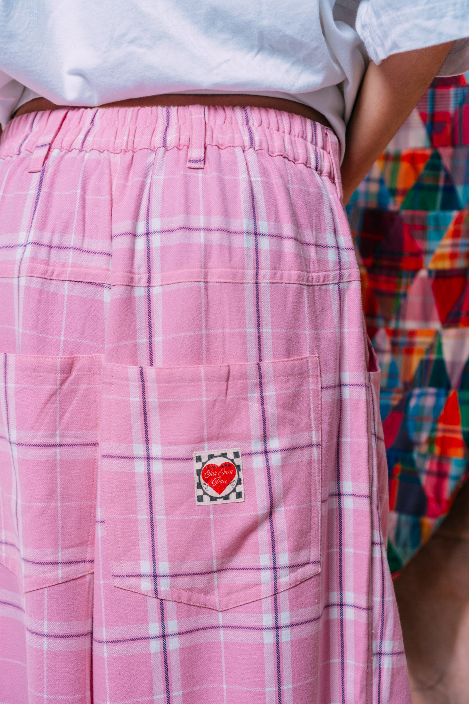 Balloon Pants 'Bubblegum Plaid'