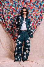 I'm A Star Horseshoe Jeans 'Ecru Star Patchwork'
