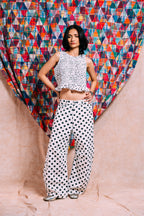 Ruched Top 'Black Polka Dots'