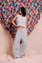 Ruched Top 'Black Polka Dots'