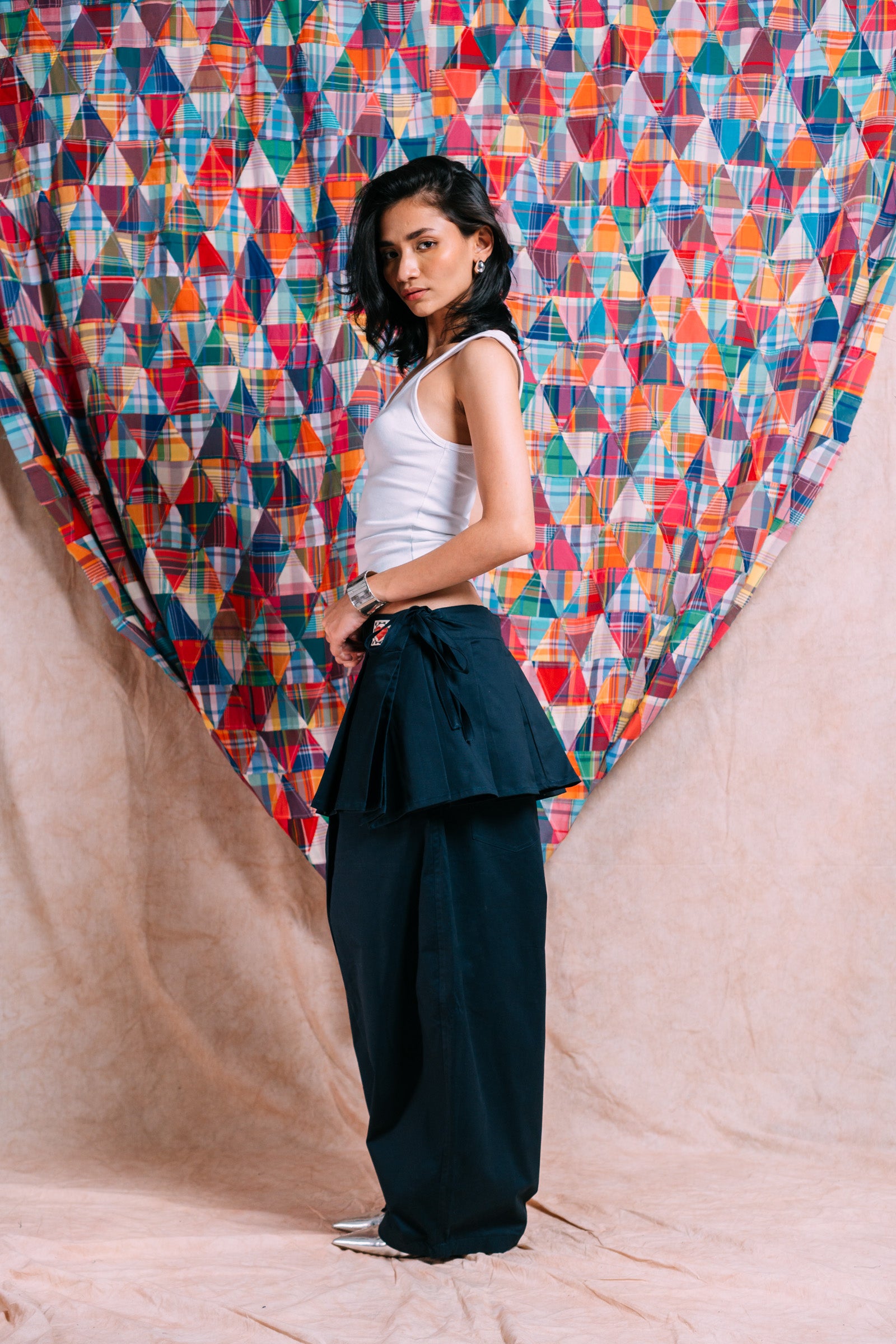 Really Wide Pants with Skirt 'Navy Twill'