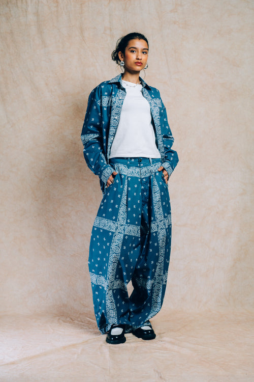 Sunday Morning Shirt 'Blue Paisley'