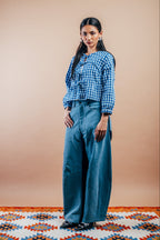 Front Tie Peplum Top 'Royal Blue'