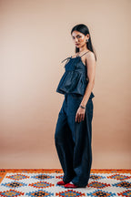 Babydoll Peplum Top 'Denim'