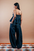 Babydoll Peplum Top 'Denim'