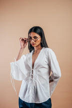 Chèrie Front Tie Top 'Snow White'