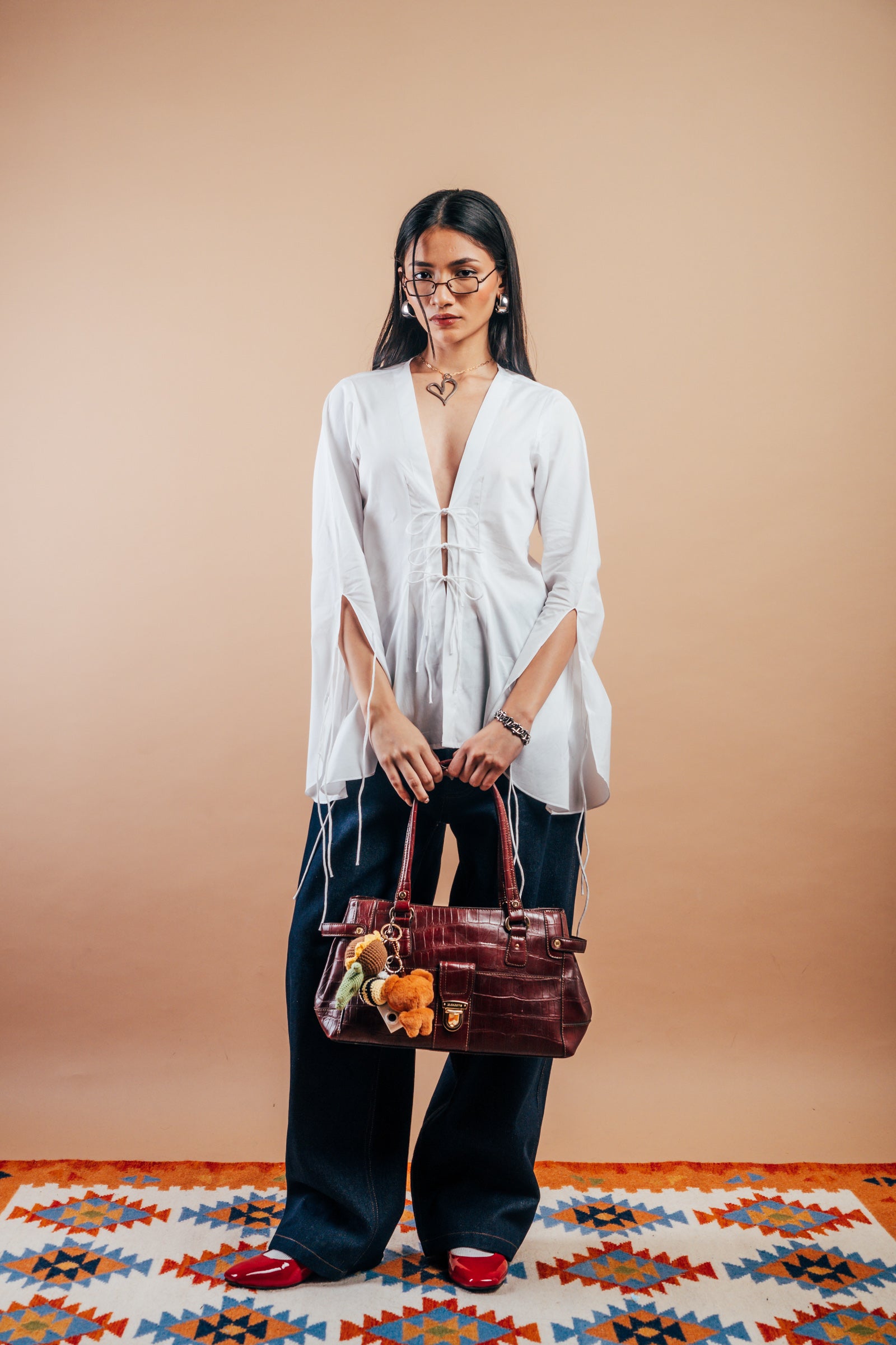 Chèrie Front Tie Top 'Snow White'