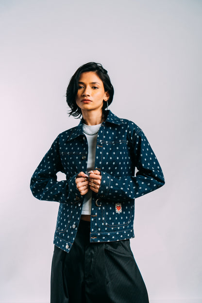 Denim Work Jacket 'Polka Dots'