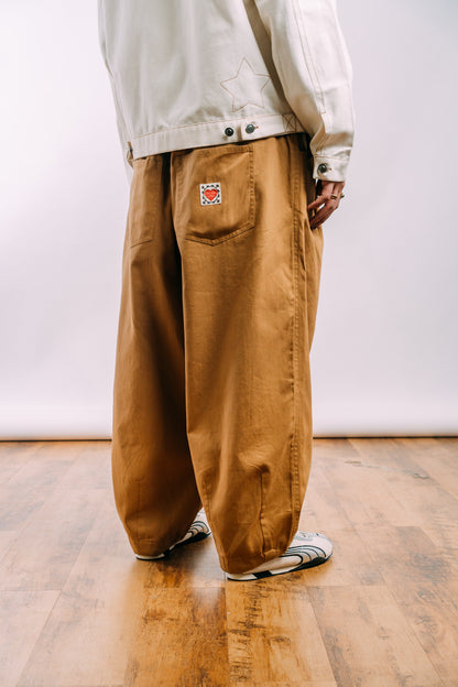 Double Pleated Balloon Pants 'Khaki Twill'