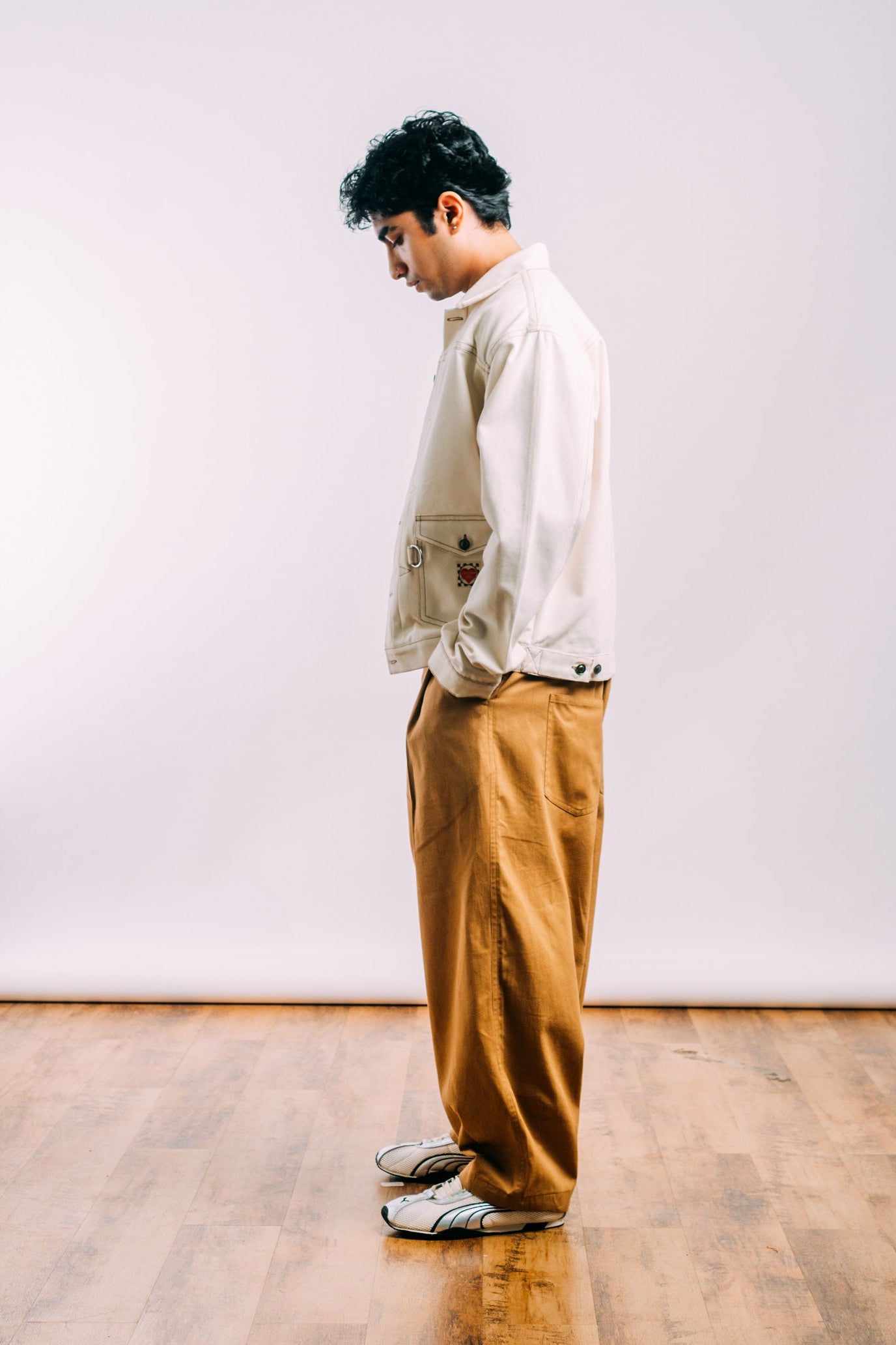 Double Pleated Balloon Pants 'Khaki Twill'