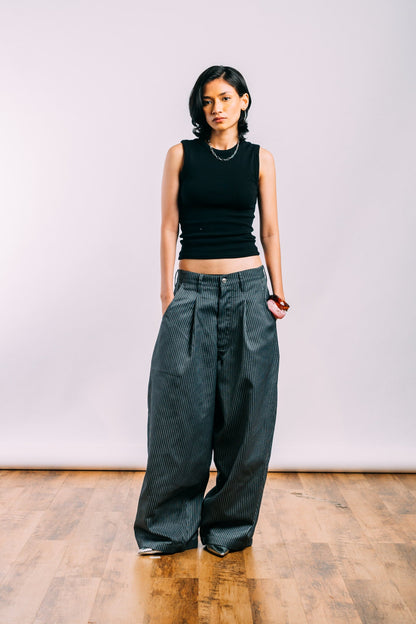Really Wide Pants 'Grey Stripes'