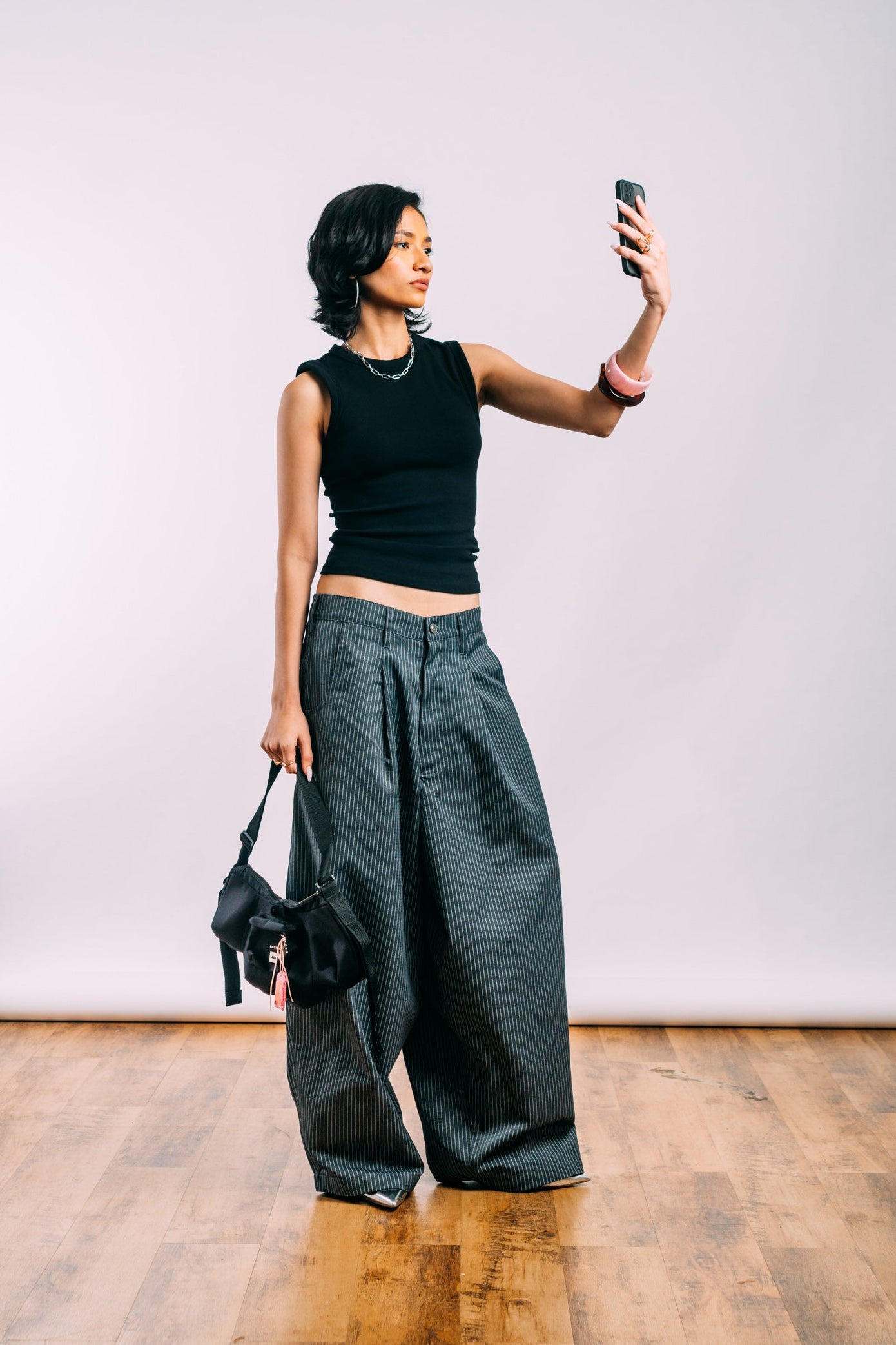 Really Wide Pants 'Grey Stripes'