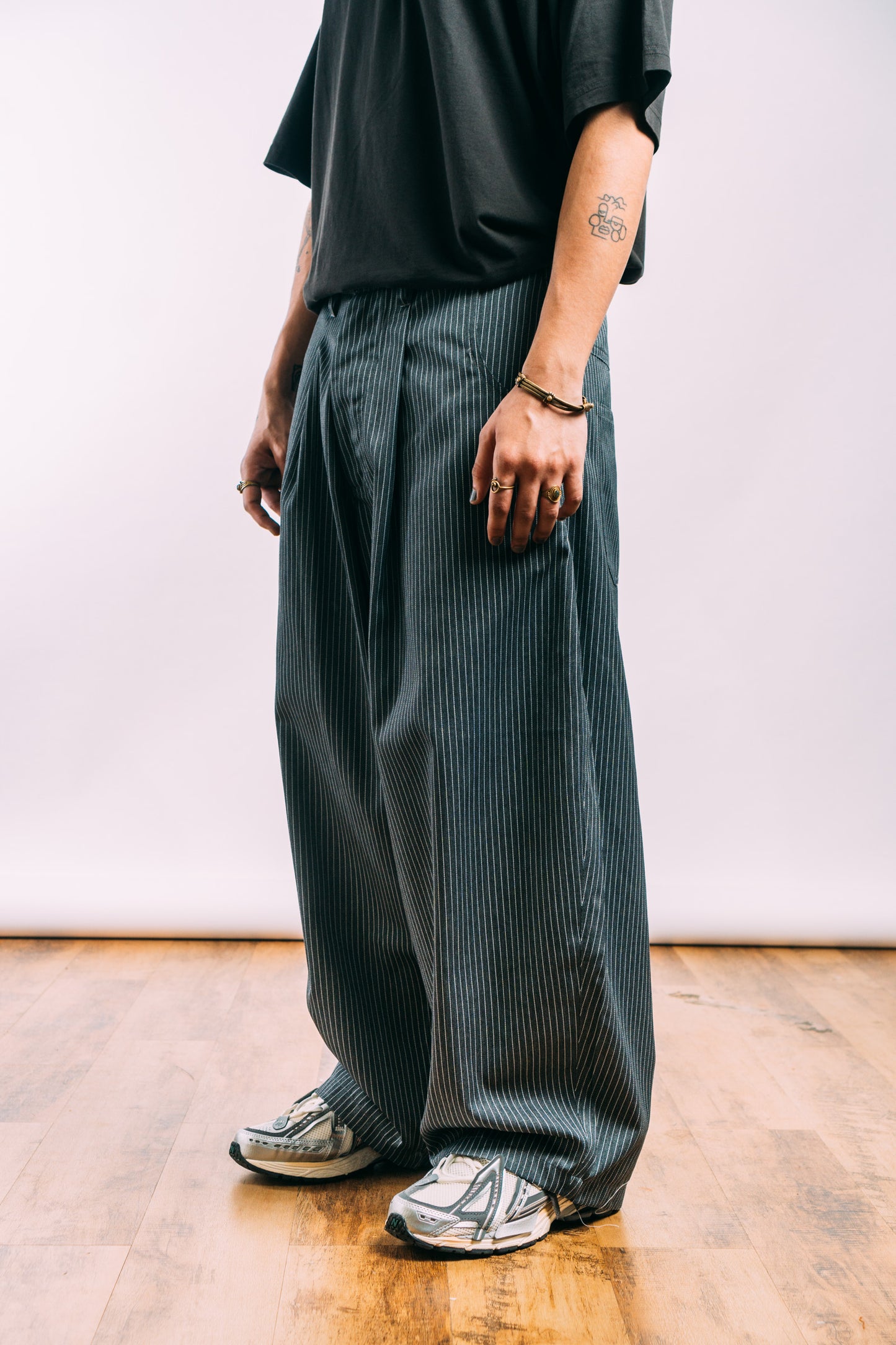 Really Wide Pants 'Grey Stripes'