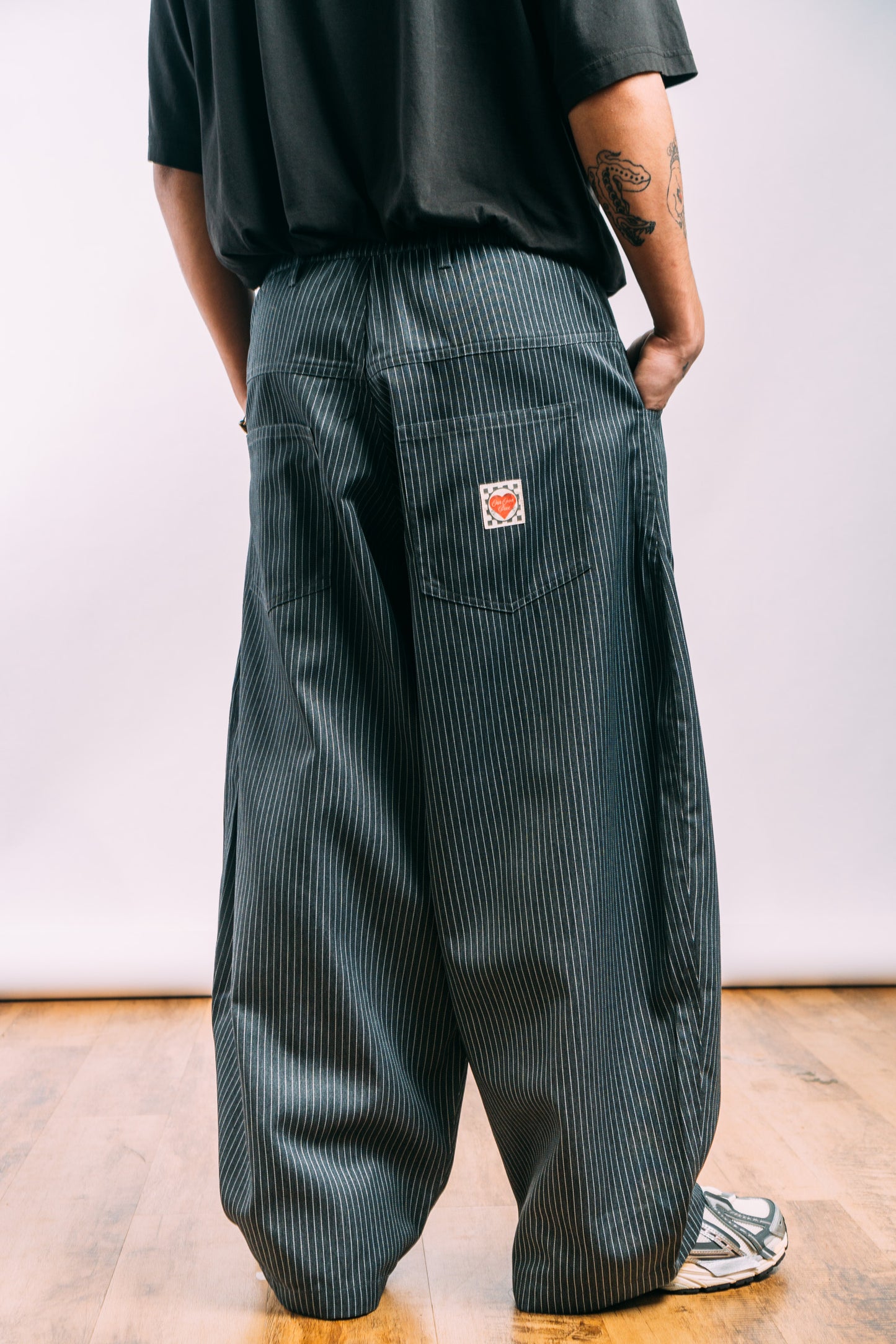 Really Wide Pants 'Grey Stripes'