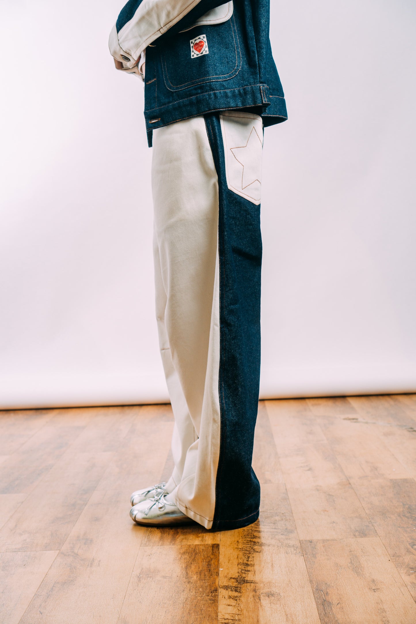 I'm A Star Horseshoe Jeans 'Indigo Off-White Split'