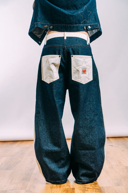 I'm A Star Horseshoe Jeans 'Indigo Off-White Split'