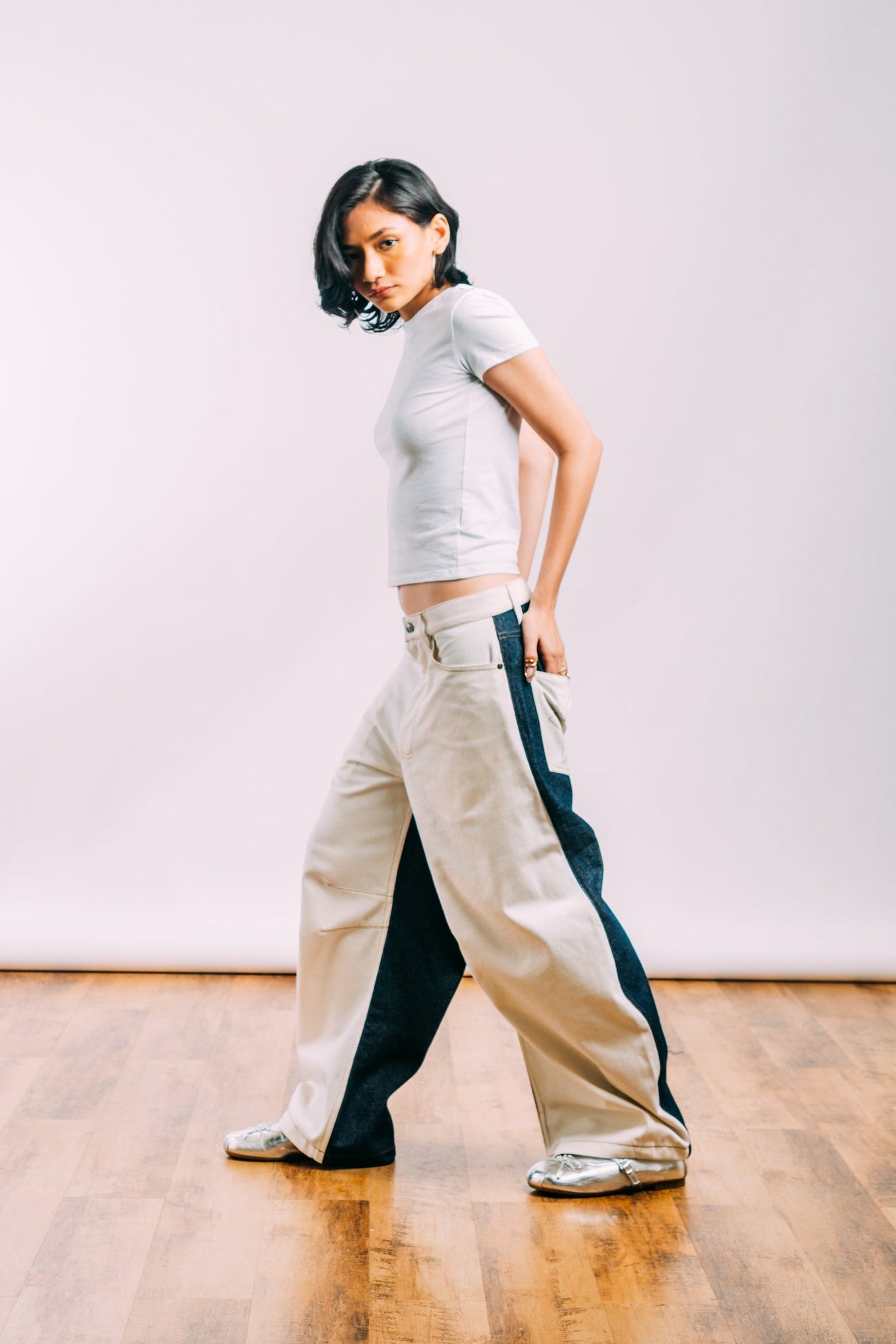 I'm A Star Horseshoe Jeans 'Indigo Off-White Split'