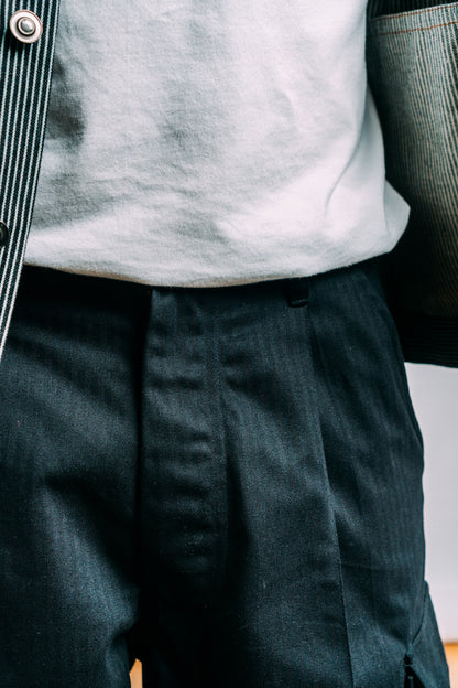 Vintage Cargo Pants 'Herringbone Black’