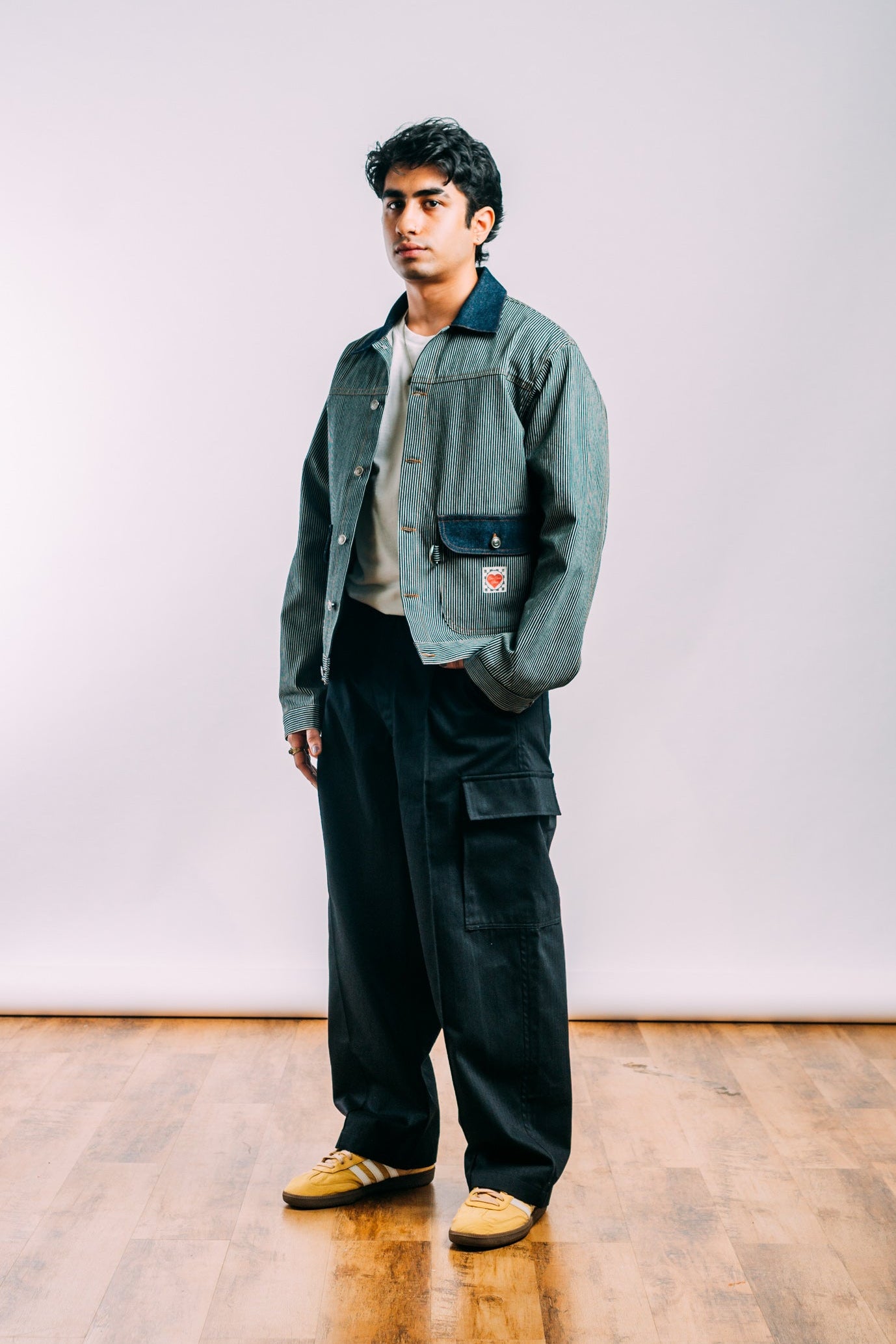 Vintage Cargo Pants 'Herringbone Black’