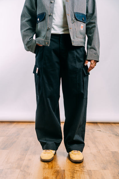 Vintage Cargo Pants 'Herringbone Black’
