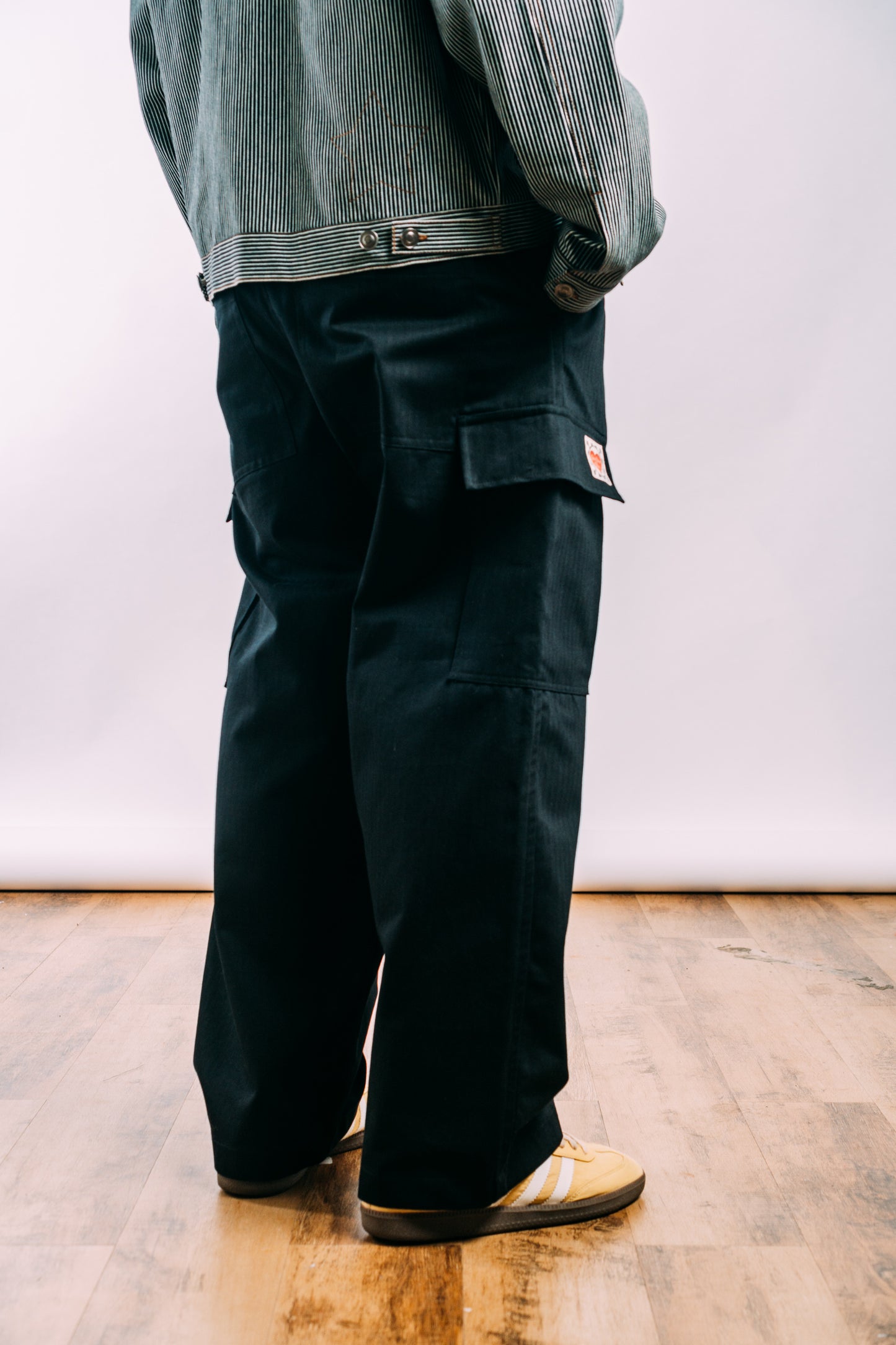 Vintage Cargo Pants 'Herringbone Black’
