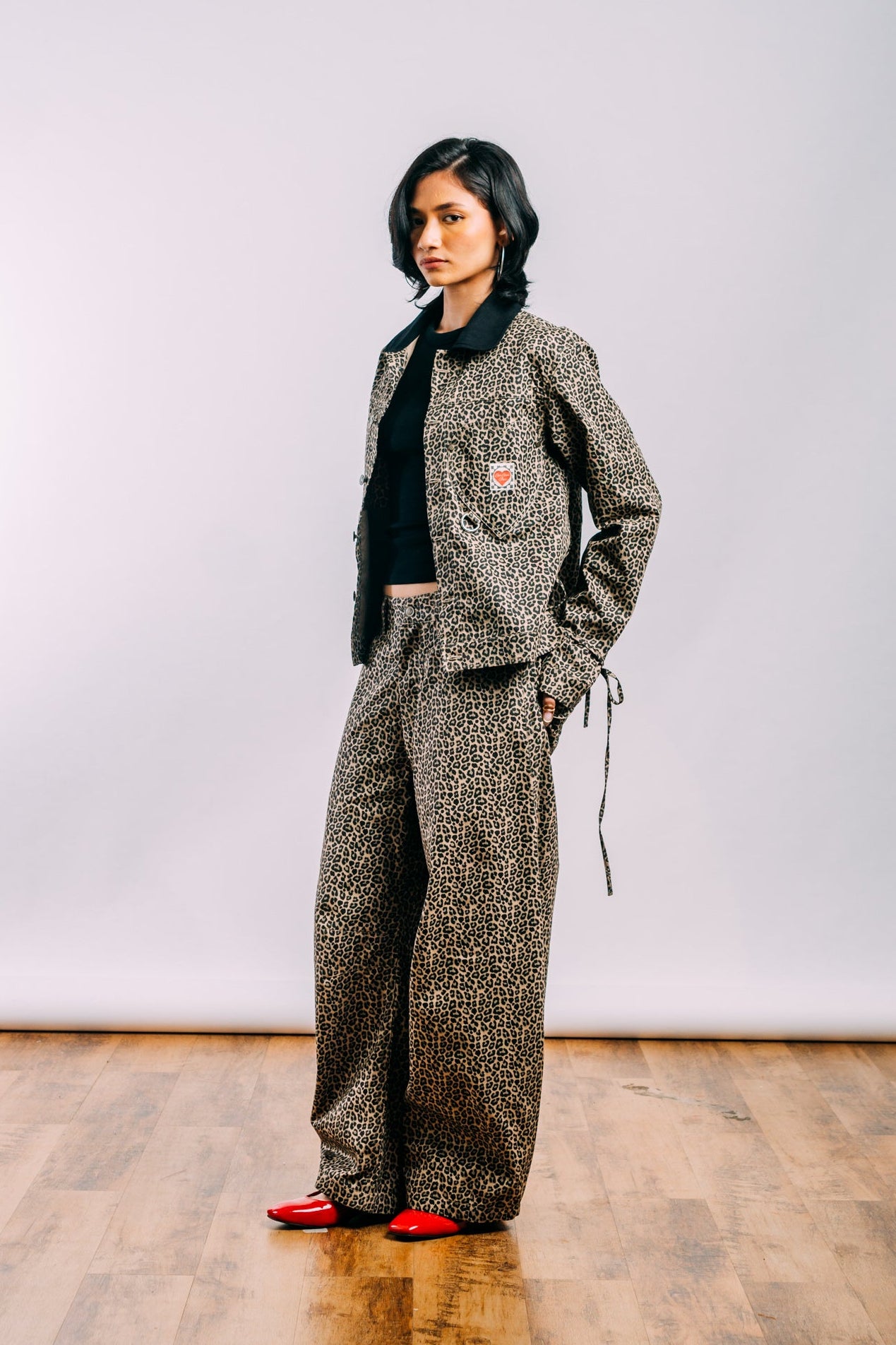 Kokoro Horseshoe Pants 'Leopard Print Twill'