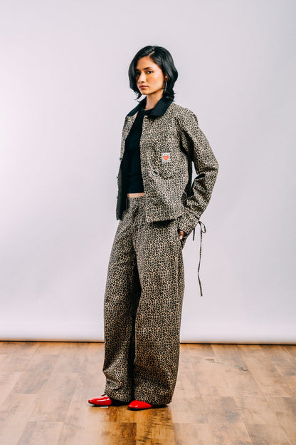 Kokoro Horseshoe Pants 'Leopard Print Twill'