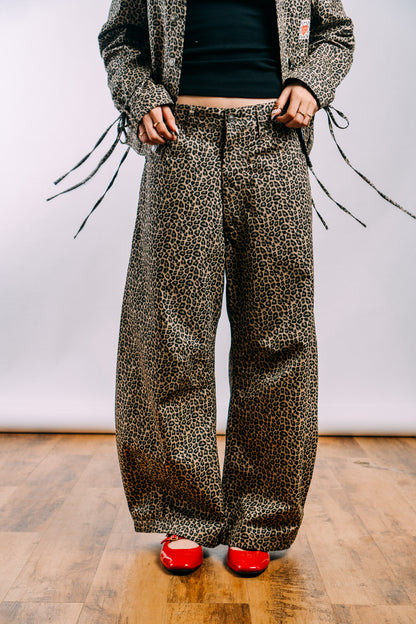 Kokoro Horseshoe Pants 'Leopard Print Twill'