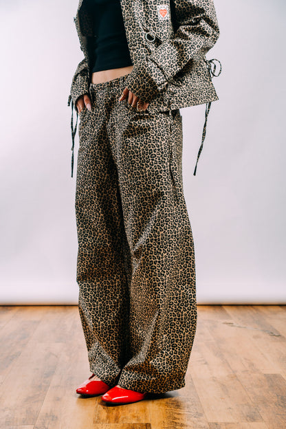 Kokoro Horseshoe Pants 'Leopard Print Twill'
