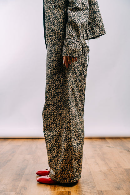 Kokoro Horseshoe Pants 'Leopard Print Twill'