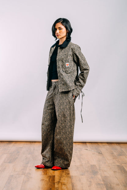 Kokoro Work Jacket 'Leopard Print Twill'