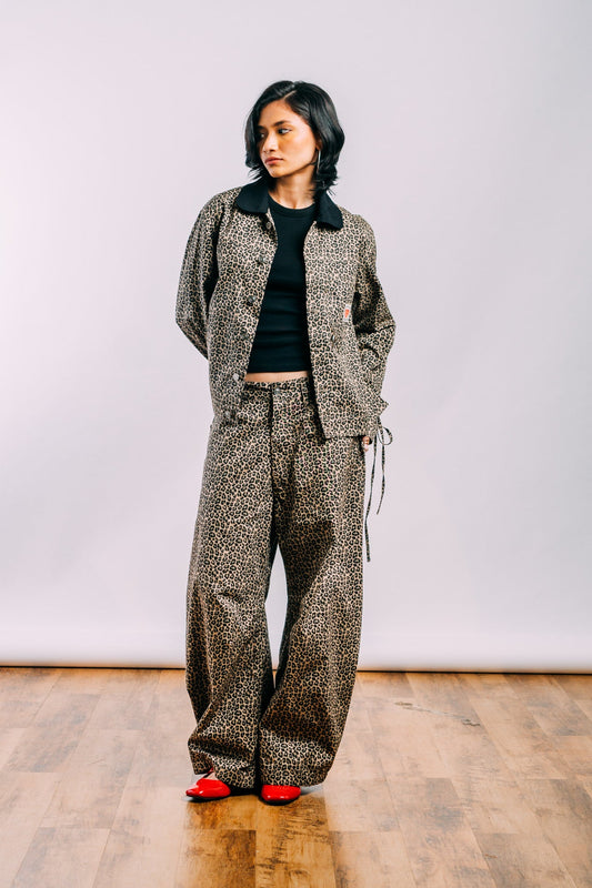 Kokoro Horseshoe Pants 'Leopard Print Twill'