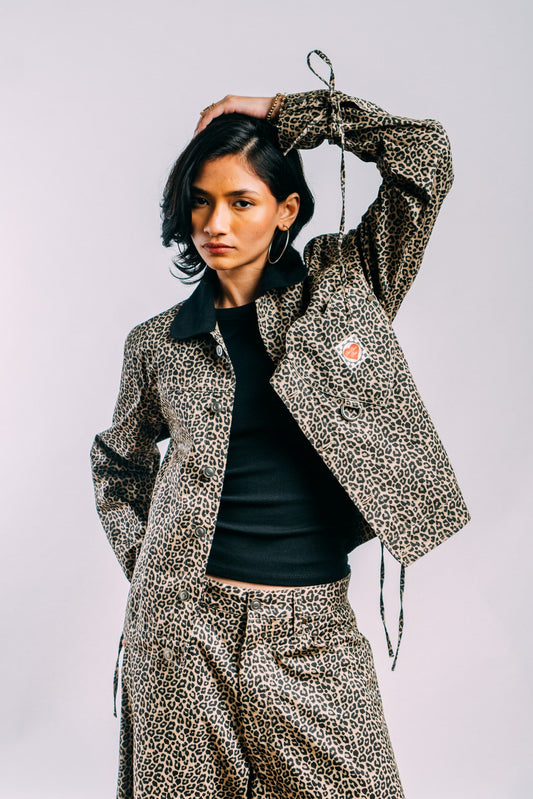Kokoro Work Jacket 'Leopard Print Twill'