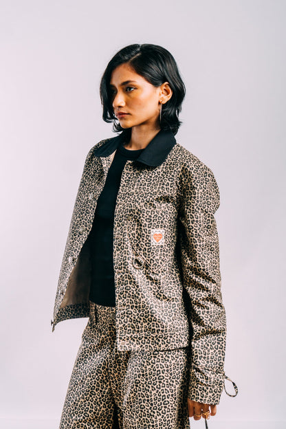 Kokoro Work Jacket 'Leopard Print Twill'